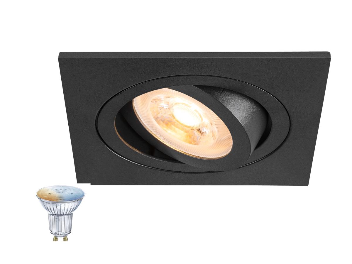 NEW TRIA® 75 SMART SET vierkant 1xGU10 zwart