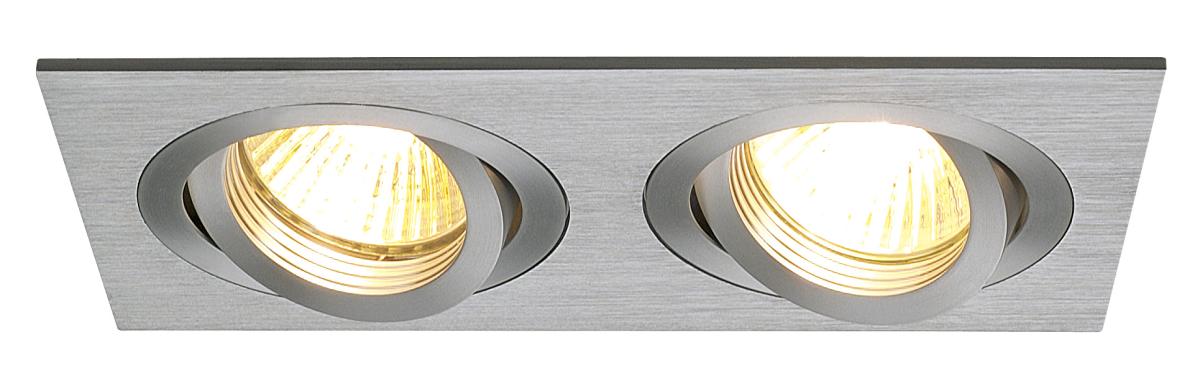 NEW TRIA 2 MR16 SQUARE alu geb. 2xGX5,3 klemv.
