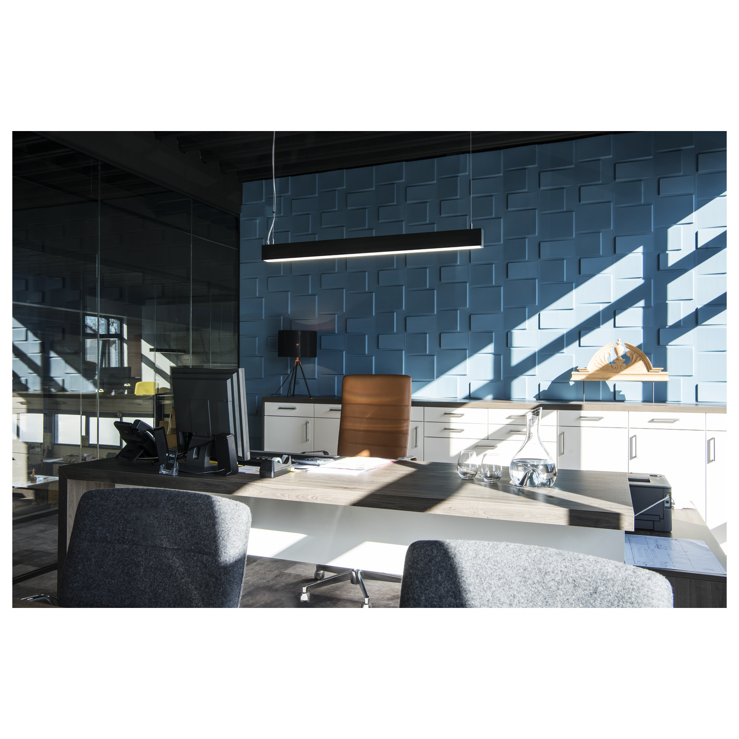 GLENOS profilpendelarmatur LED, 4000 K, svart, 1 m, 43 W - SLV | Bellalite