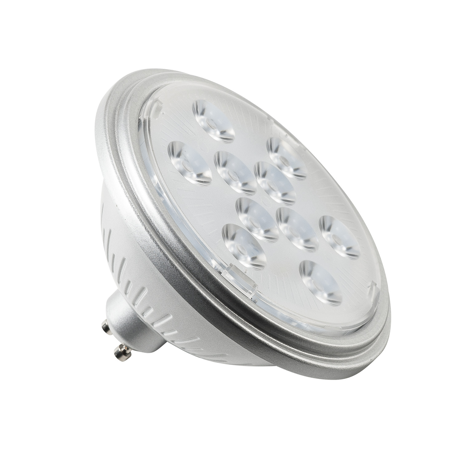 LED lichtbron QPAR111 GU10 7W 3000K 13° zilver