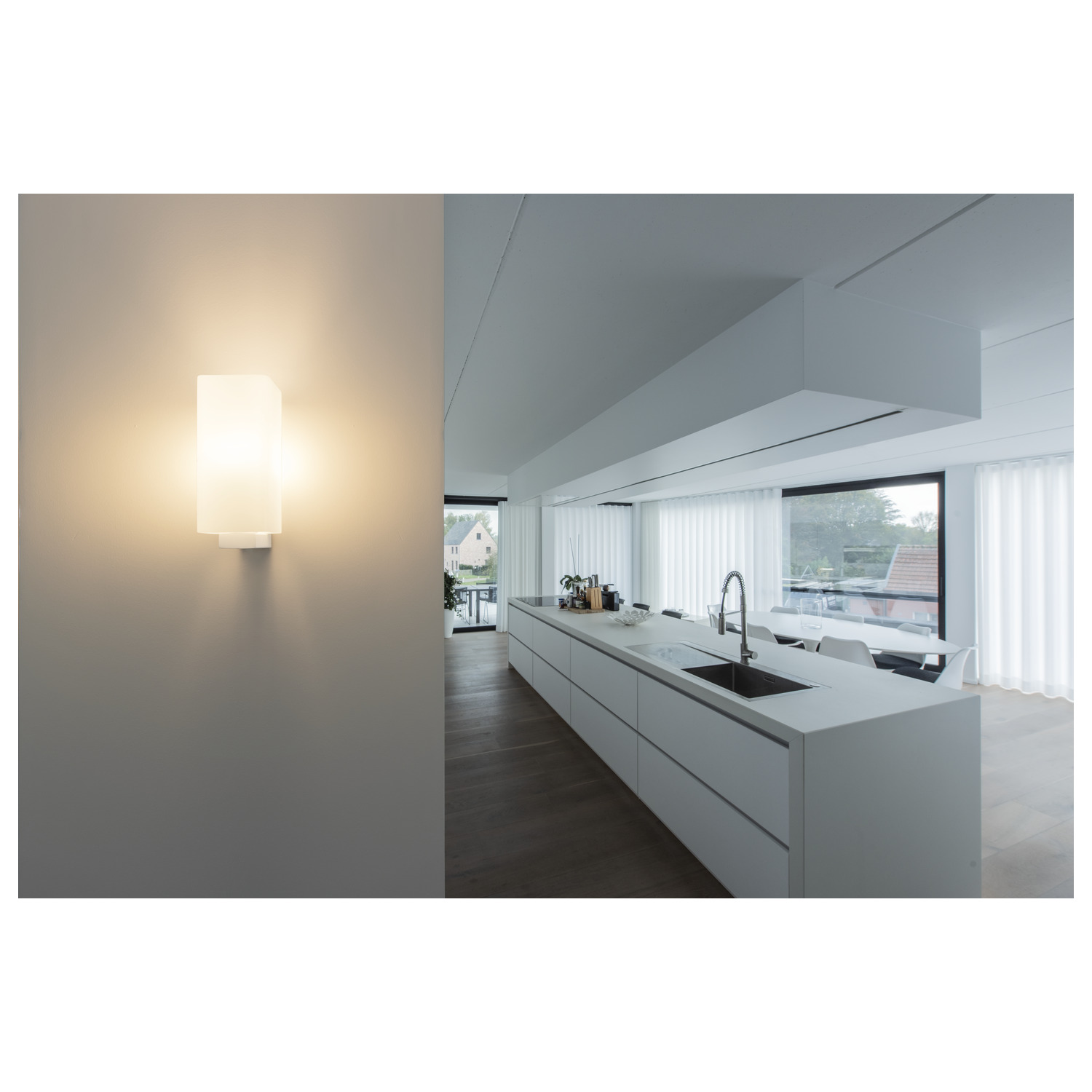 QUADRASS Indoor utanpåliggande väggarmatur, E27, vit - SLV | Bellalite
