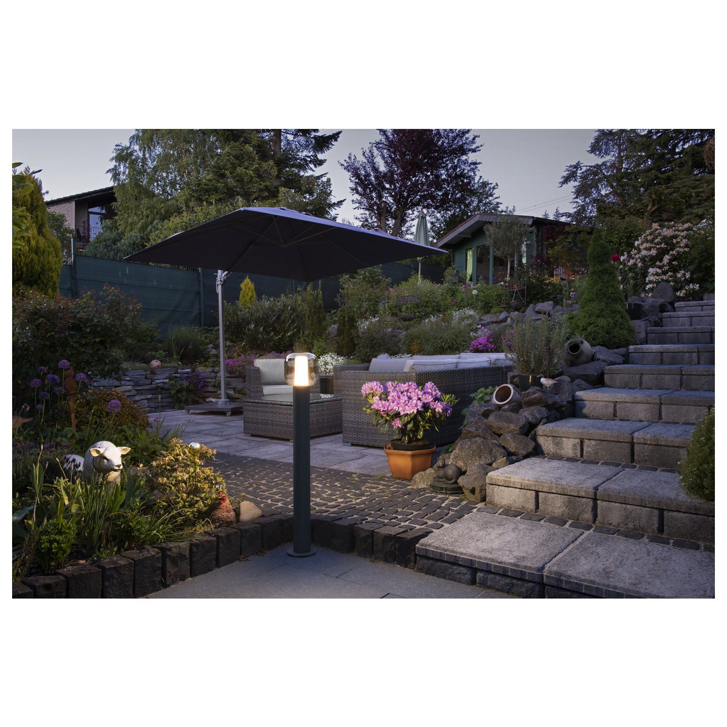 OVALISK 100 FL Outdoor LED-golvlampa antracit CCT-switch 3000/400 - SLV | Bellalite