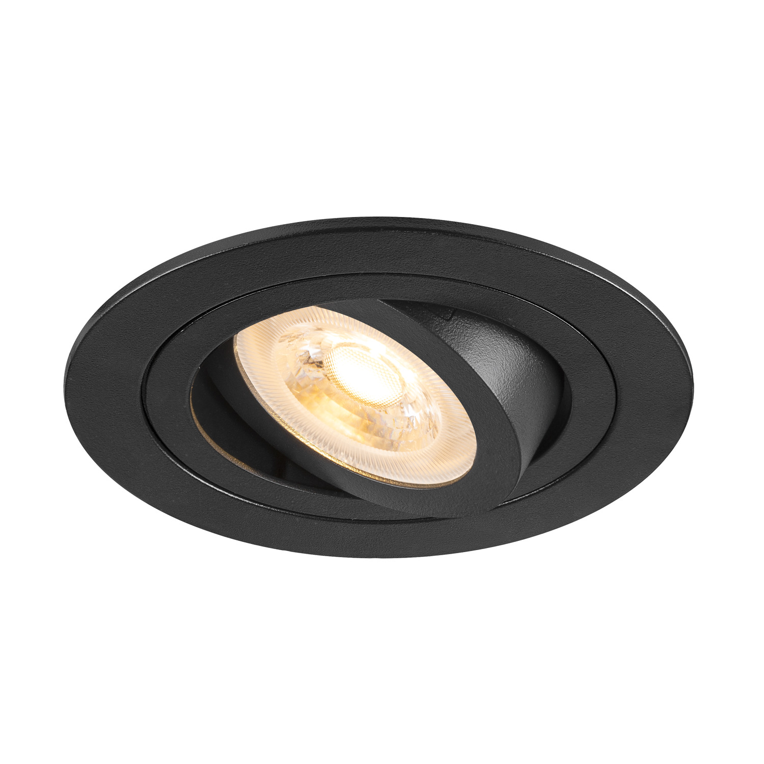 NEW TRIA 75 recessed ceiling light round max. 10W GU10 Svart - SLV | Bellalite