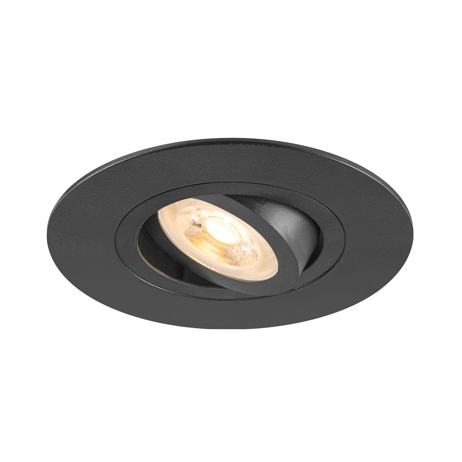 NEW TRIA® 75 XL Infälld taklampa, rund, max. 10 W, GU10, svart - SLV | Bellalite