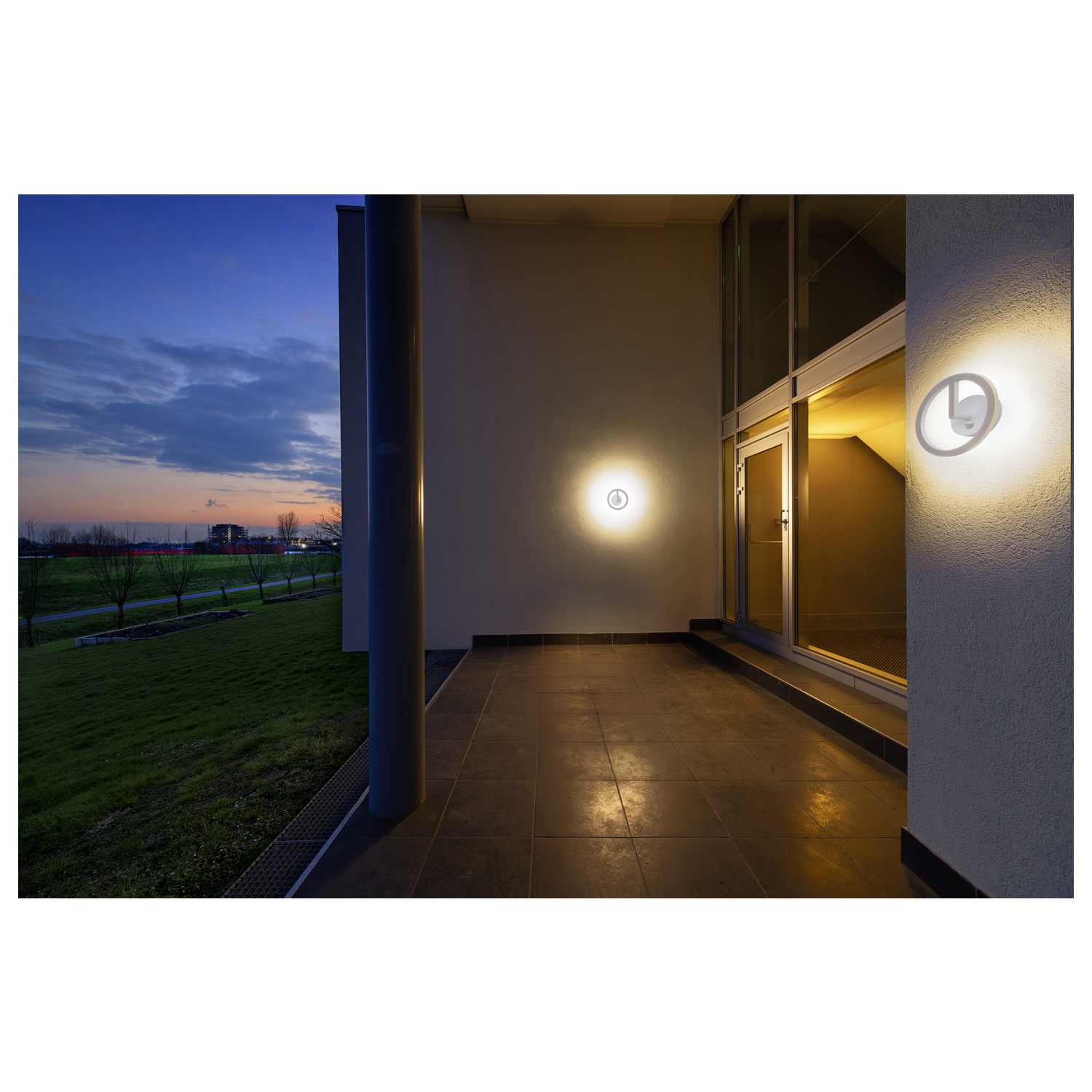 Q-RING vägglampa, sensor, 3000 K, IP54, vit - SLV | Bellalite