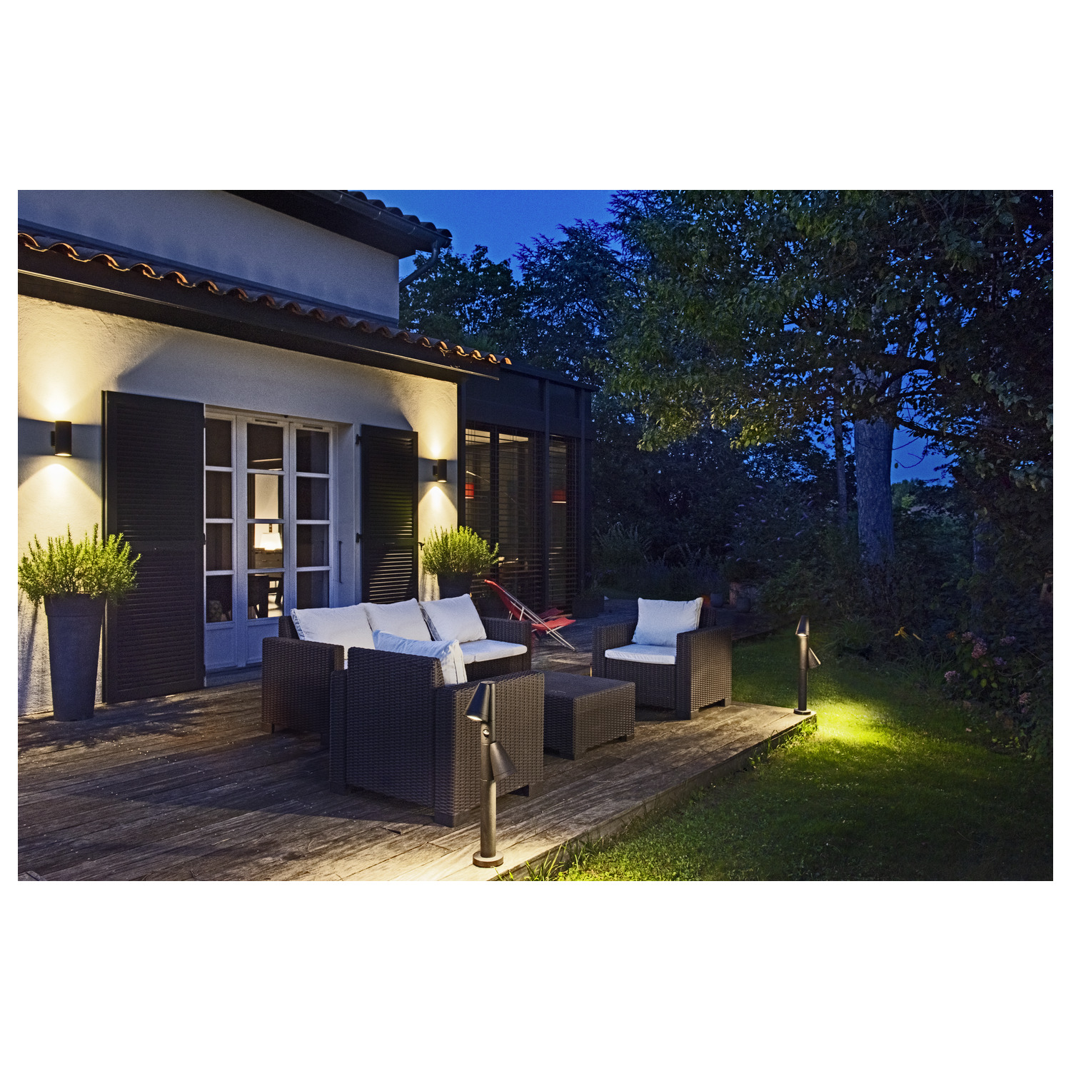 T-TUBE 70 POLE golvlampa utomhus, GU10, dubbel, sensor, IP44 - SLV | Bellalite
