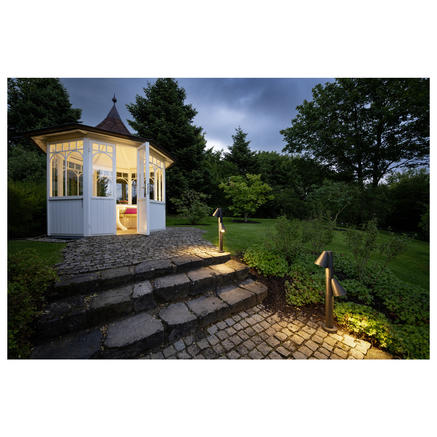 T-TUBE 70 POLE golvlampa utomhus, GU10, dubbel, sensor, IP65 - SLV | Bellalite