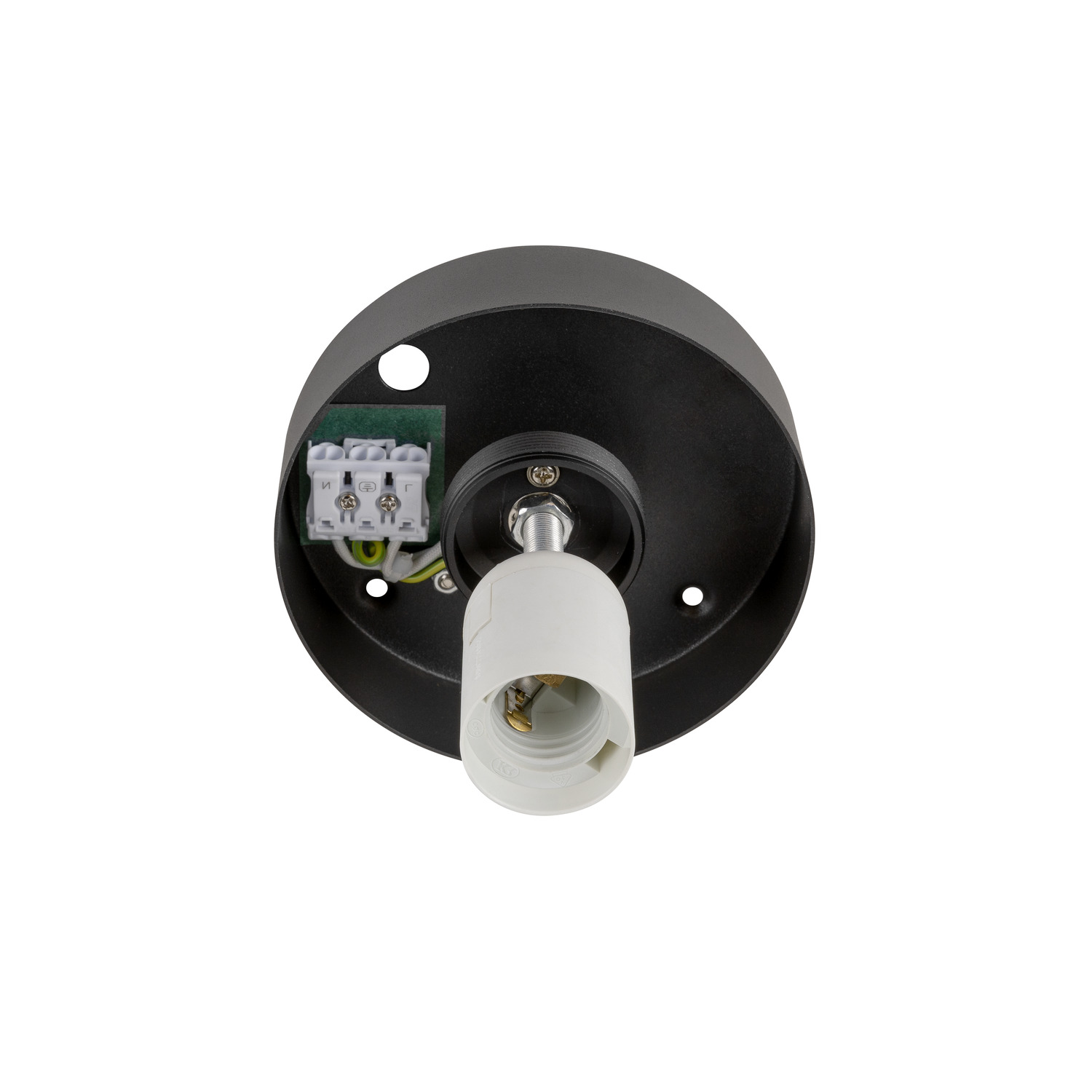 SUN 30 takmonterad armatur, rund, 1x max. 60 W, E27, svar - SLV | Bellalite