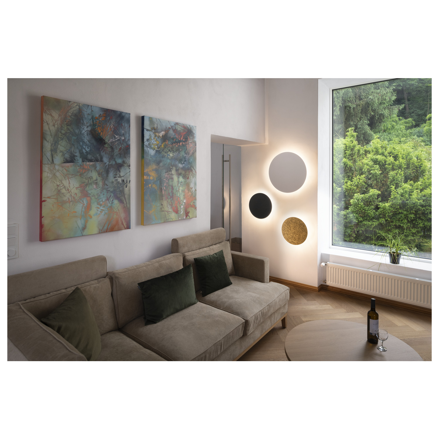 MANA 40 Lampskärm Rund, moon structure, H: 2,2 cm, guld - SLV | Bellalite