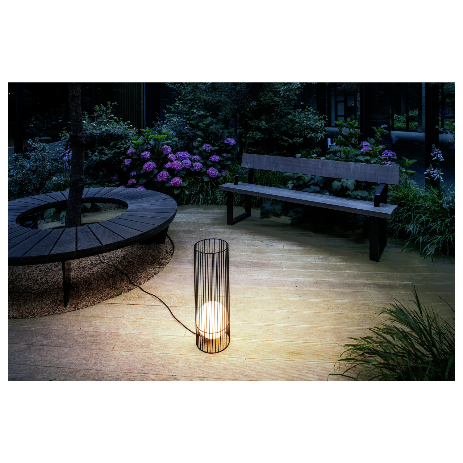 GRID SUN fristående armatur, 2700 K, IP65, svart/milky - SLV | Bellalite