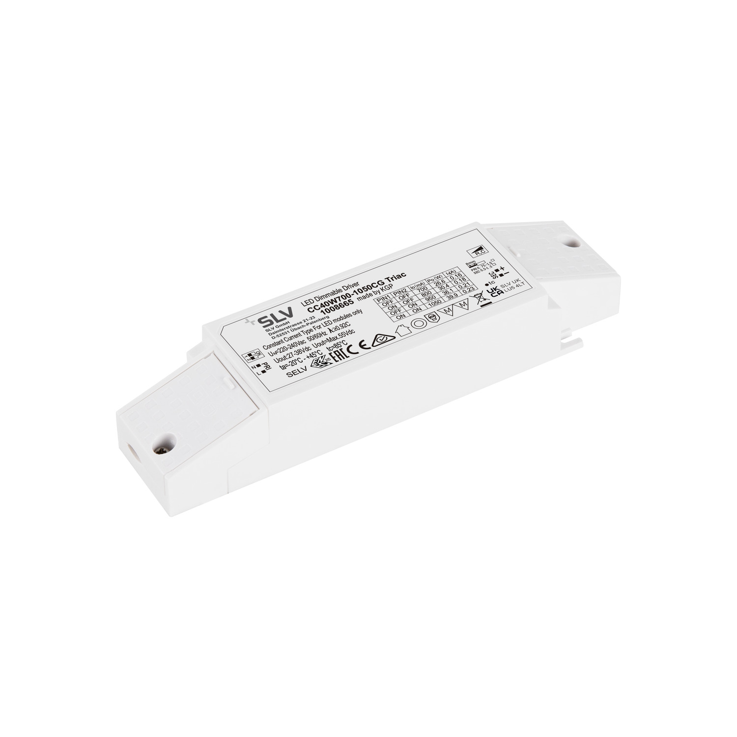 LED-drivrutin 40 W 700-1050 mA, FAS - SLV | Bellalite