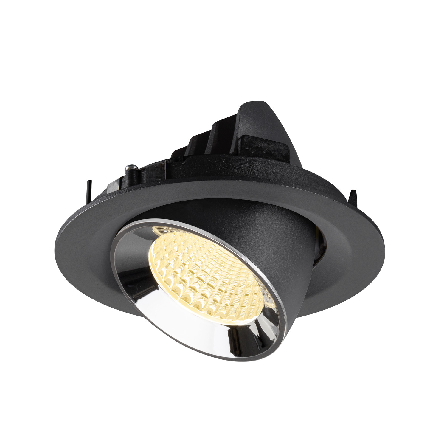 NUMINOS® GIMBLE M infälld taklampa svart / krom 3000 K 55° - SLV | Bellalite
