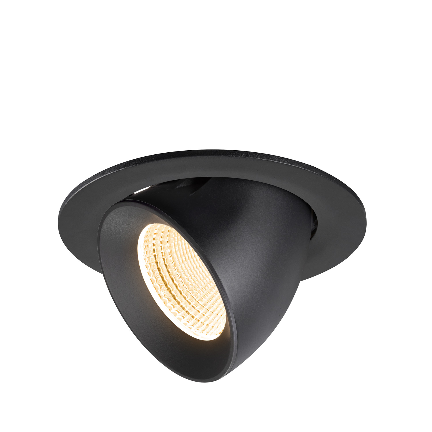 NUMINOS® GIMBLE L Infälld takarmatur, 2700 K, 55°, IP20, rund, svart - SLV | Bellalite