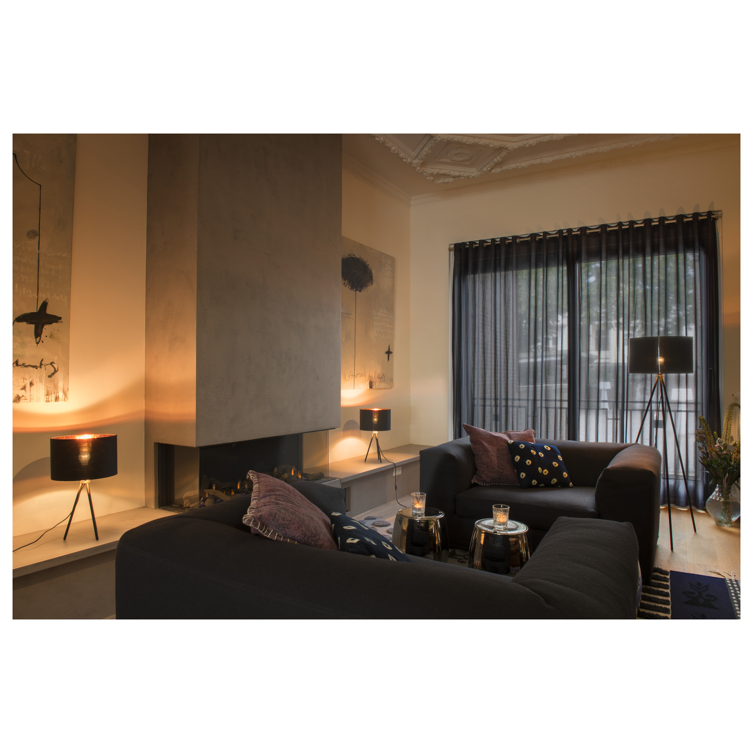 FENDA staande lamp driepoot zwart 1xE27 zonder kap