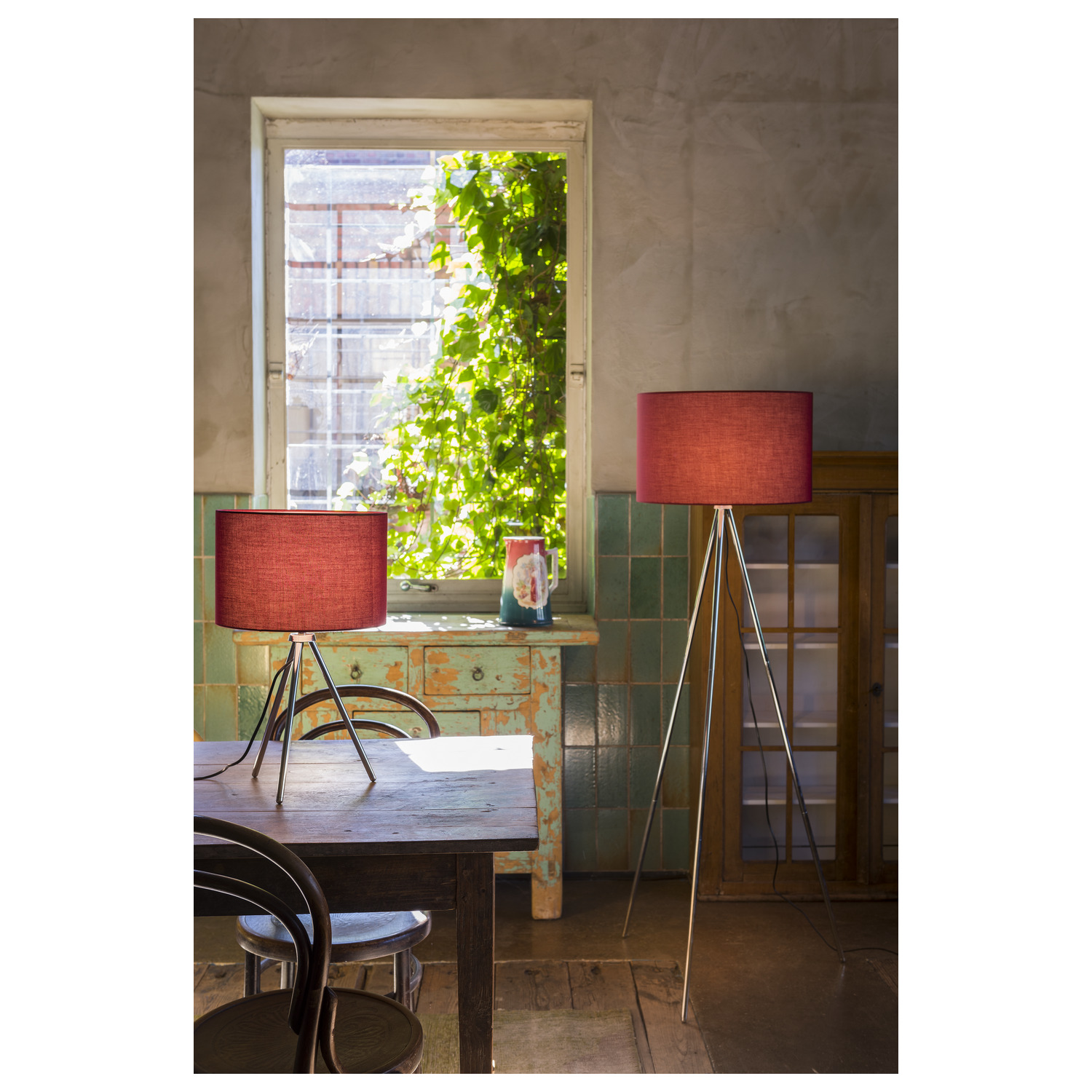FENDA staande lamp driepoot chroom 1xE27 zonder kap