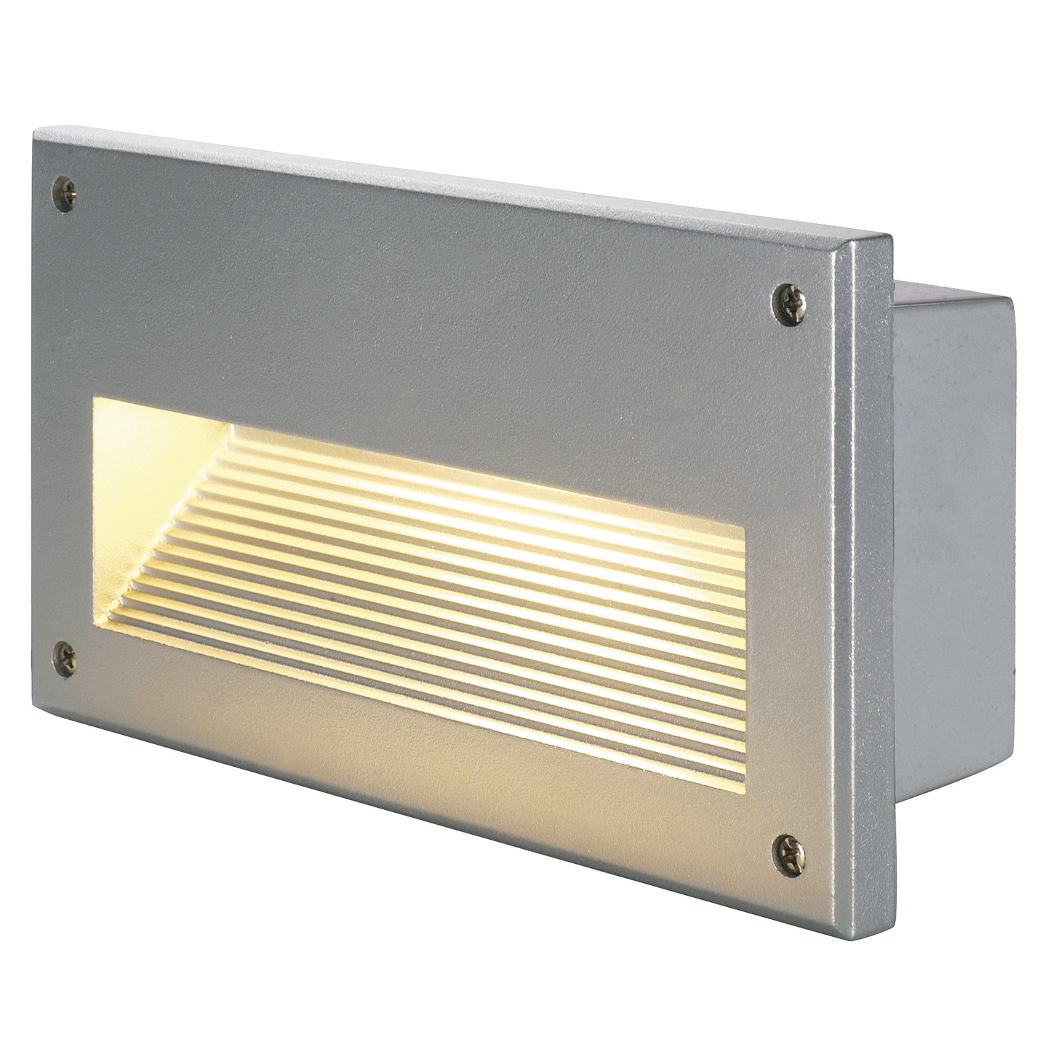 BRICK DOWNUNDER Outdoor infälld utomhusväggarmatur, C35, IP44, sil - SLV | Bellalite