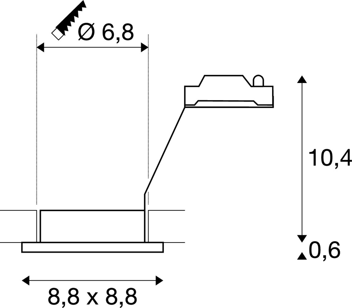 Tekening van DOLIX OUT MR16 SQUARE wit 1xG5,3