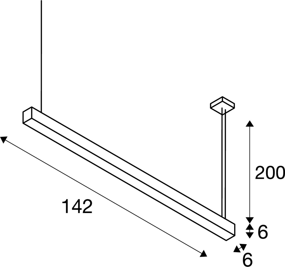 Q-LINE DALI SINGLE LED Pendelarmatur, dimbar, 1500 mm, vit - SLV | Bellalite
