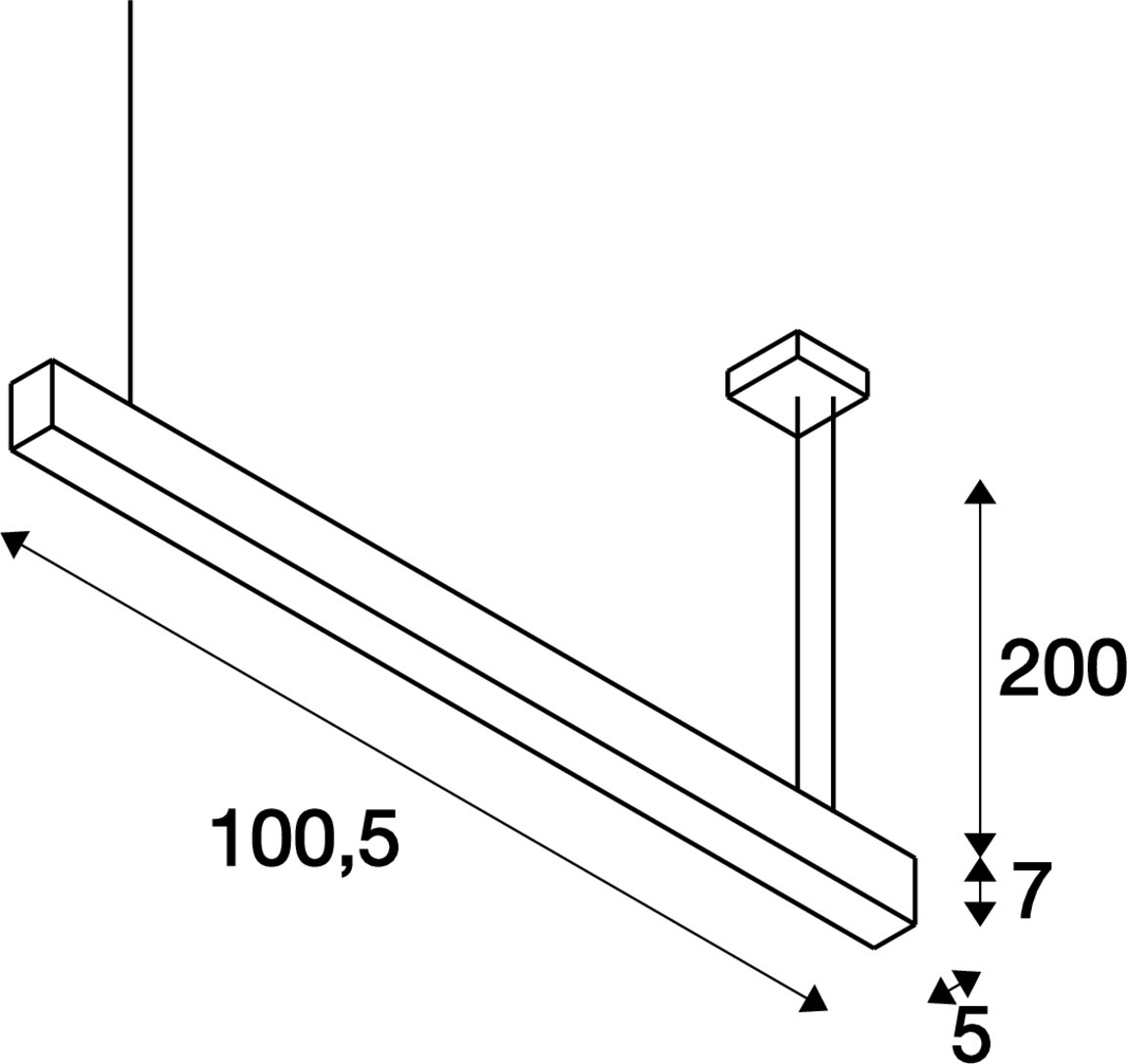 GLENOS profilpendelarmatur LED, 4000 K, svart, 1 m, 43 W - SLV | Bellalite