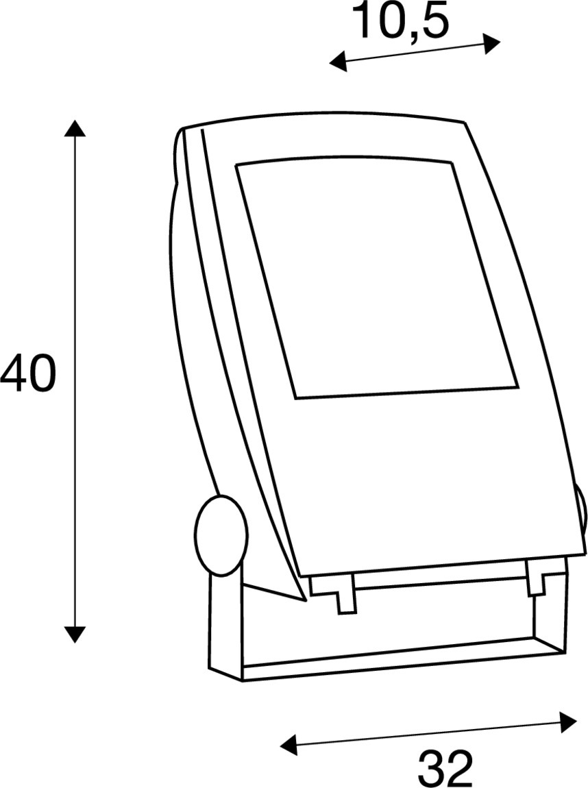 Tekening van LED FLOOD LIGHT 80W zwart 1xLED 5700K
