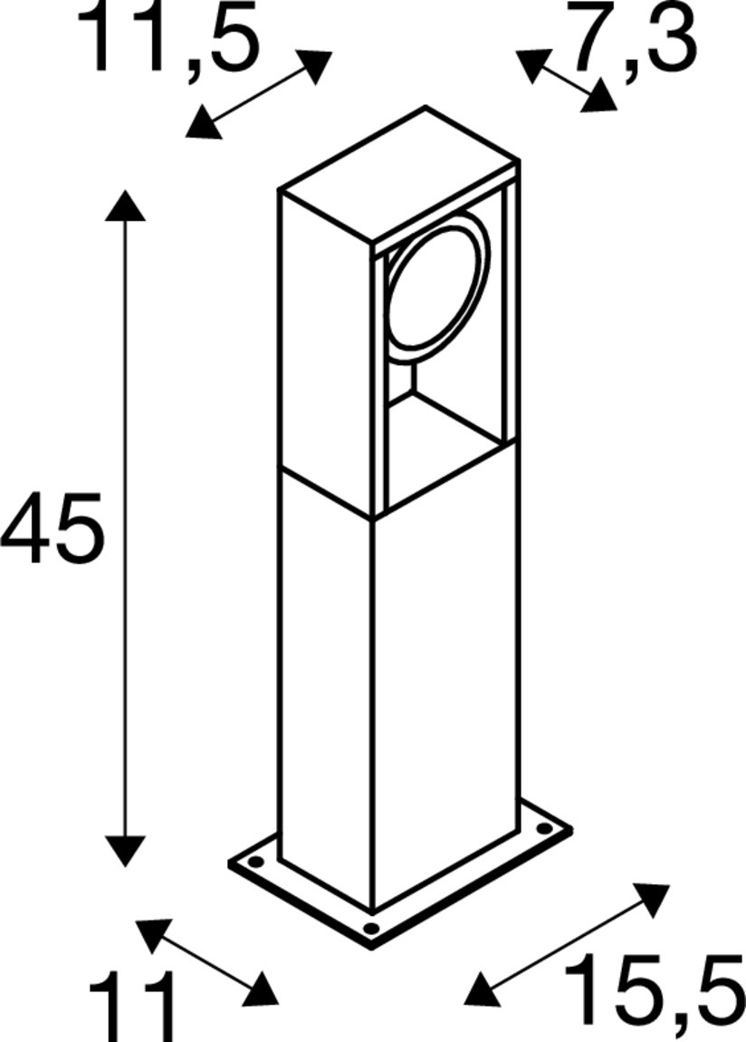 ESKINA FRAME 45 FL Outdoor LED-marklampa single antracit CCT-switch 3 - SLV | Bellalite