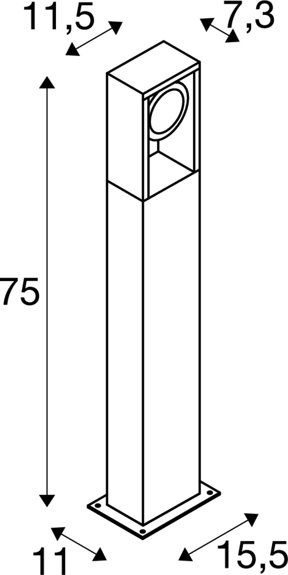 ESKINA FRAME 75 FL Outdoor LED-marklampa single antracit CCT-switch 3 - SLV | Bellalite