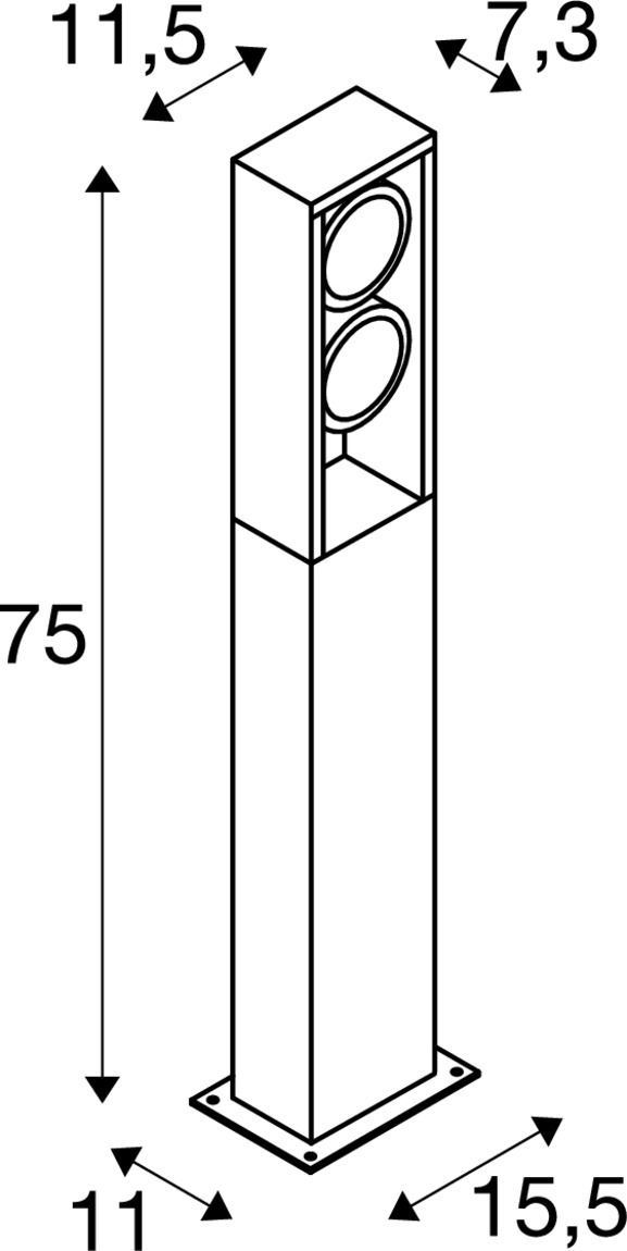 ESKINA FRAME 75 FL Outdoor LED-marklampa dubbel antracit CCT-switch 3 - SLV | Bellalite