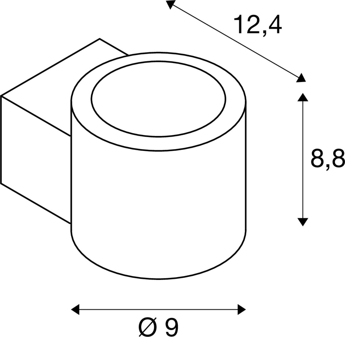 OCULUS WL PHASE väggmonterad lampa svart 8,5 W 570 lm 2000-3000 K  - SLV | Bellalite