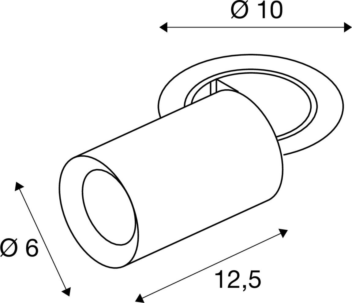Tekening van NUMINOS PROJECTOR S 20gr zwart/zwart 1xLED 3000K