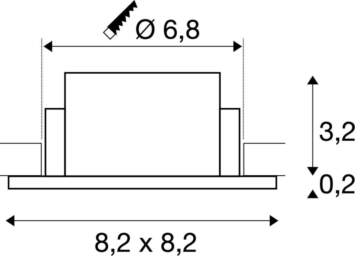 NEW TRIA 68 ceiling installation ring L: 8.2 W: 8.2 H: 3.4 cm  - SLV | Bellalite