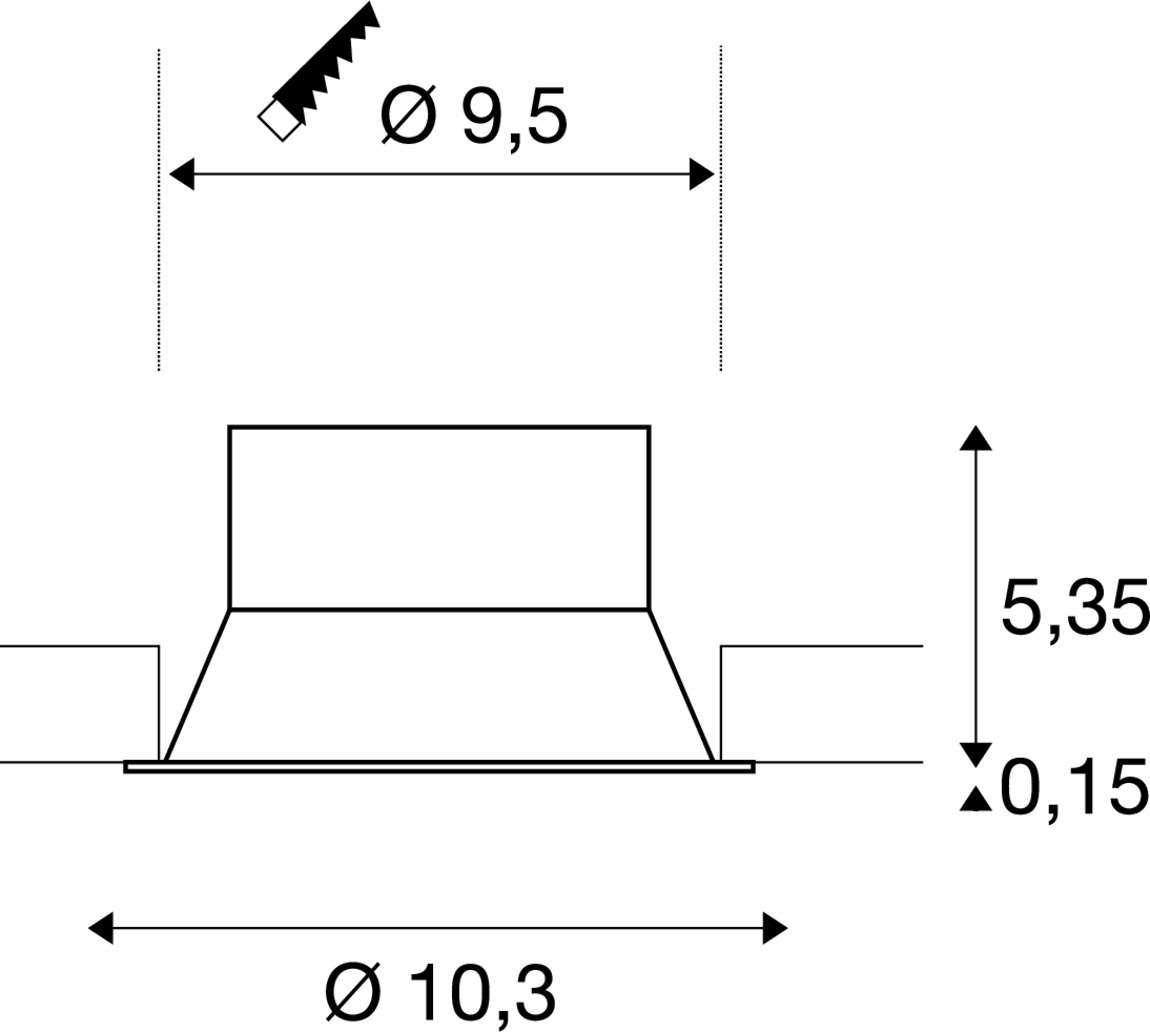 NEW TRIA 95 ceiling installation ring recessed D: 10.3 H: 5.5  - SLV | Bellalite