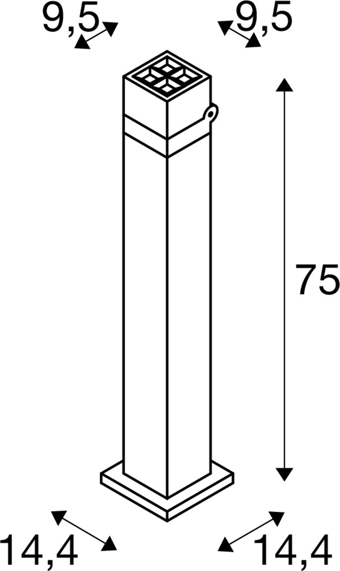 S-CUBE 75, free-standing lamp, 15W, 2700/3000K, PHASE, Antracit  - SLV | Bellalite