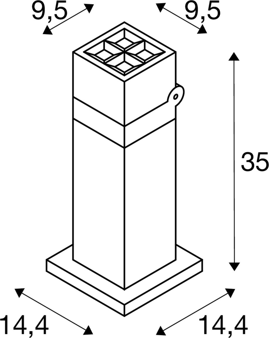 S-CUBE 35, free-standing lamp, 15W, 2700/3000K, PHASE, Antracit  - SLV | Bellalite