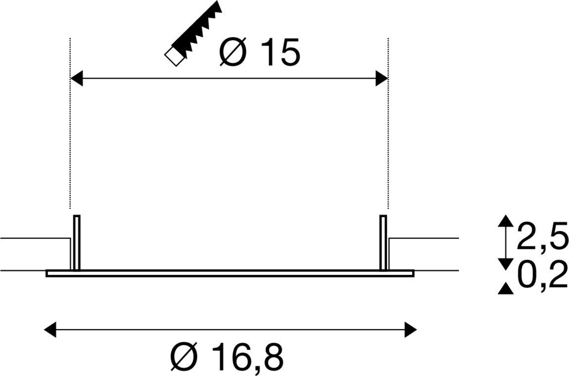 DOWNLIGHT V 150 platt hölje svart - SLV | Bellalite