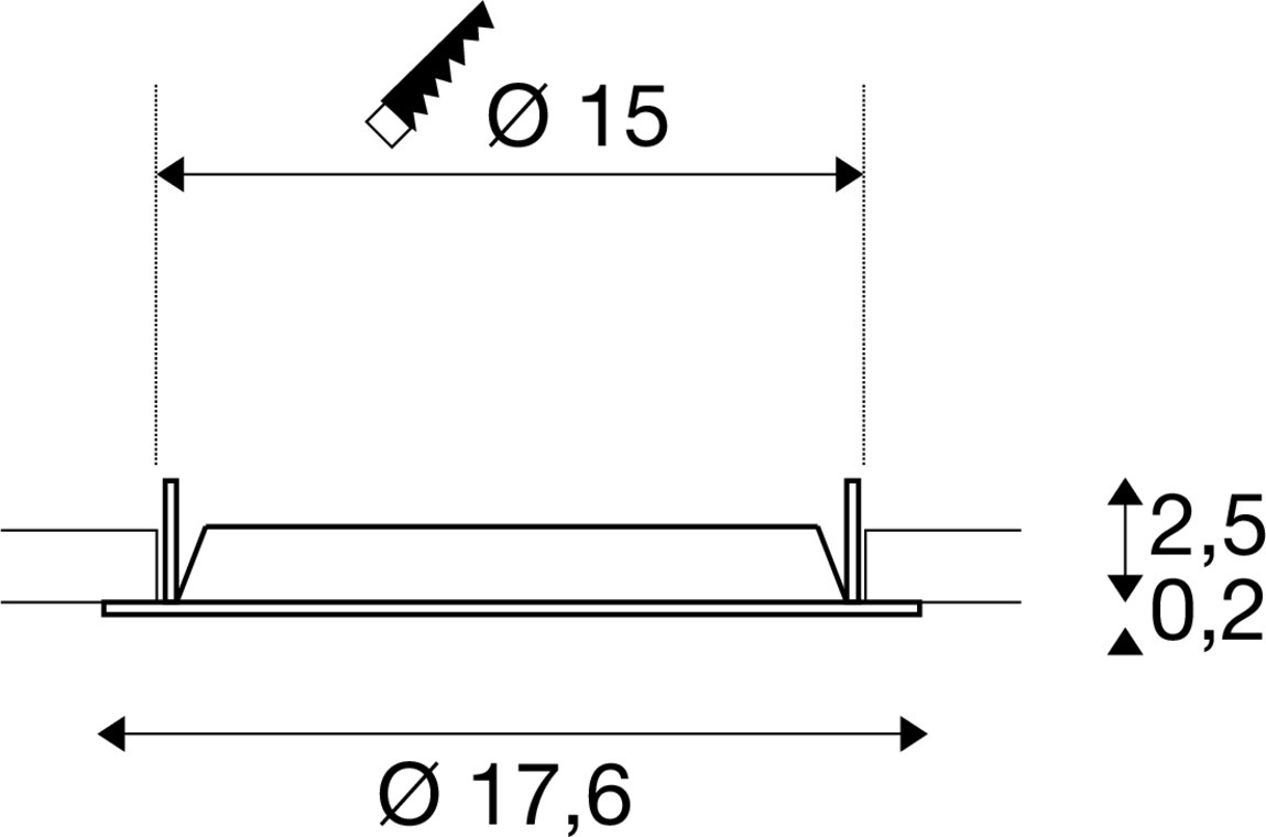 DOWNLIGHT V 150 lätt infällt hölje vitt - SLV | Bellalite