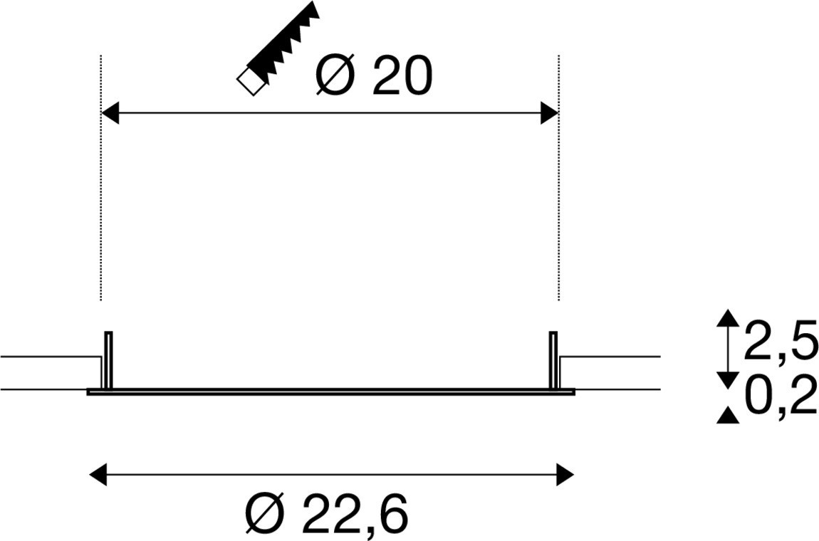 DOWNLIGHT V 200 lätt infällt hölje svart - SLV | Bellalite