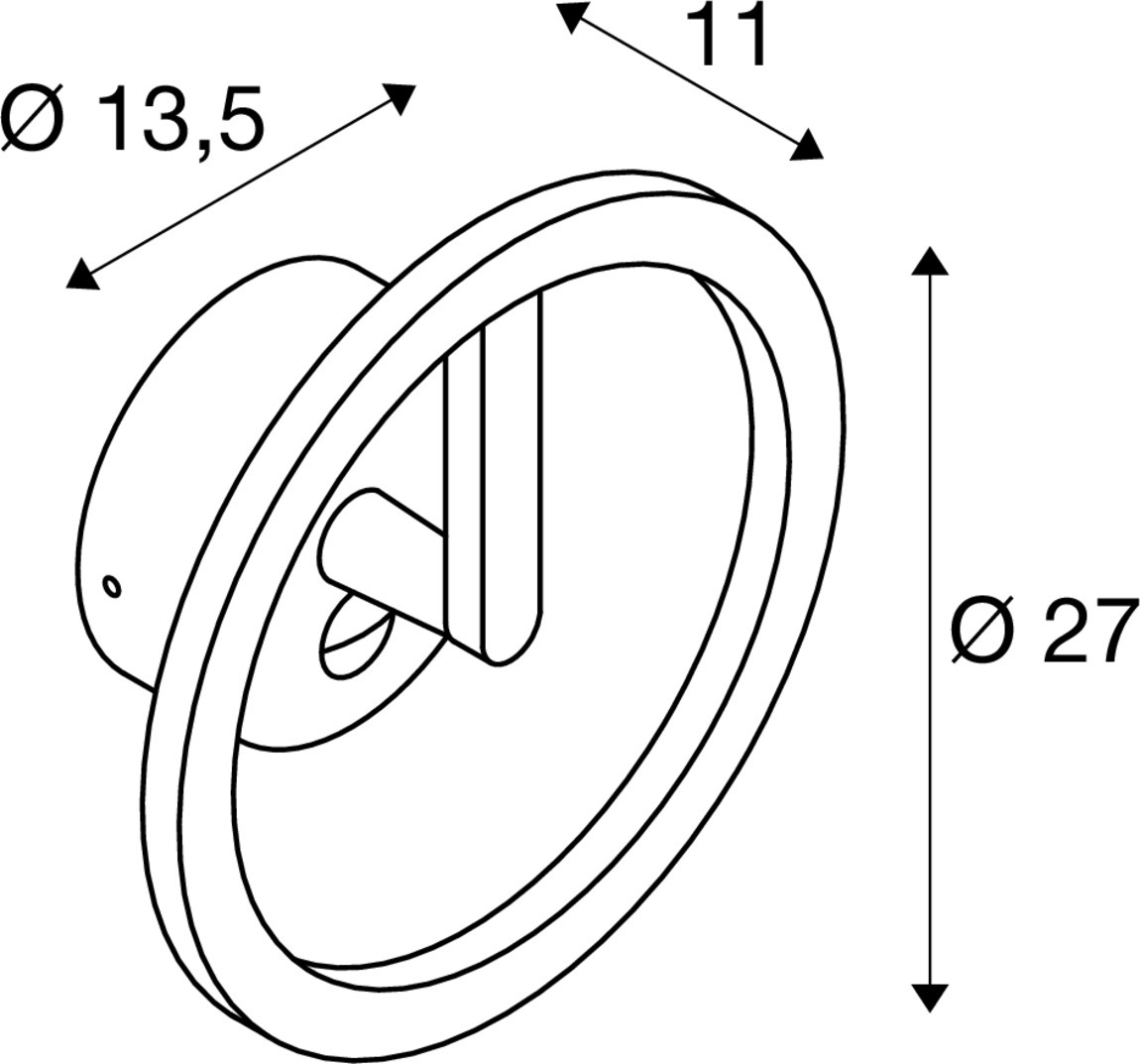 Q-RING vägglampa, sensor, 3000 K, IP54, vit - SLV | Bellalite