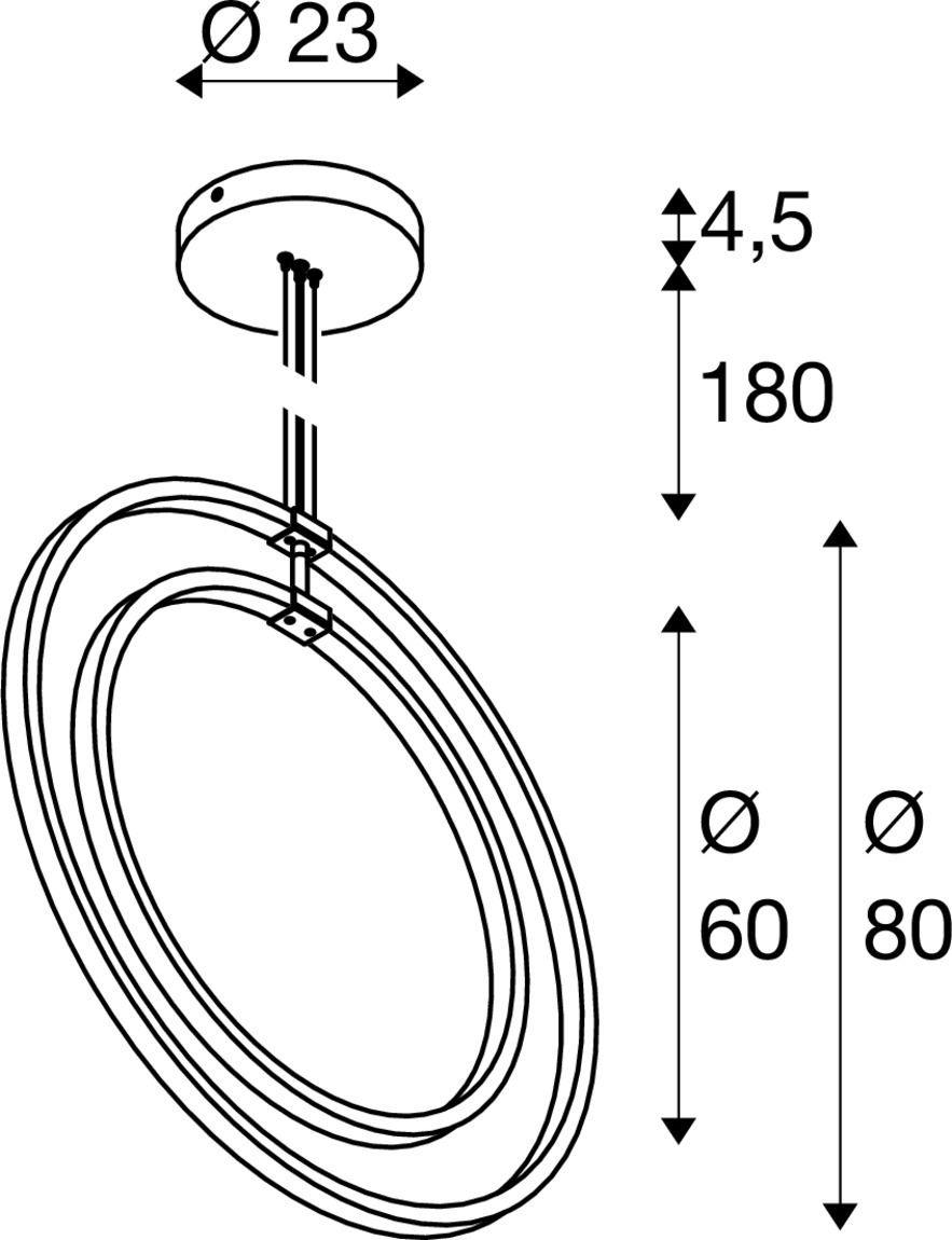 ONE VERTICAL PD taklampa, 180 cm, 2700/3000 K, PHASE, vit - SLV | Bellalite