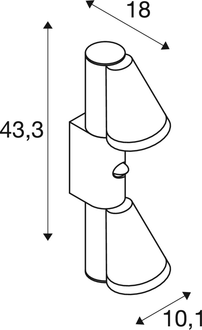 T-TUBE vägglampa, GU10, dubbel, sensor, IP44 - SLV | Bellalite