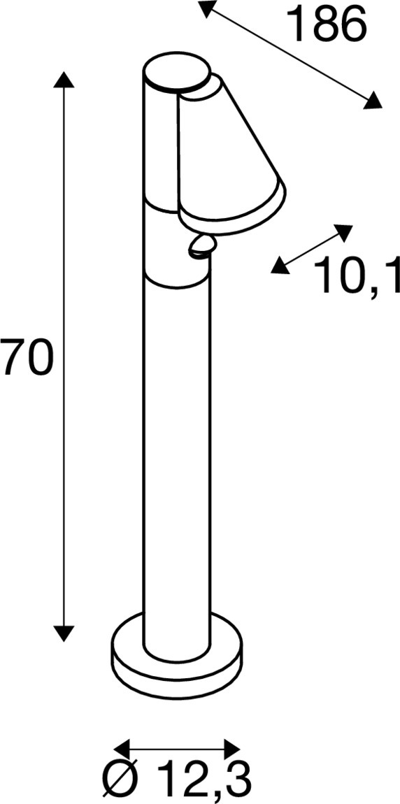 T-TUBE 70 POLE golvlampa utomhus, GU10, enkel, sensor, IP44 - SLV | Bellalite