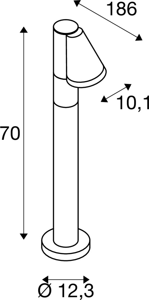 T-TUBE 70 POLE utomhusgolvlampa, GU10, enkel, sensor, IP65 - SLV | Bellalite