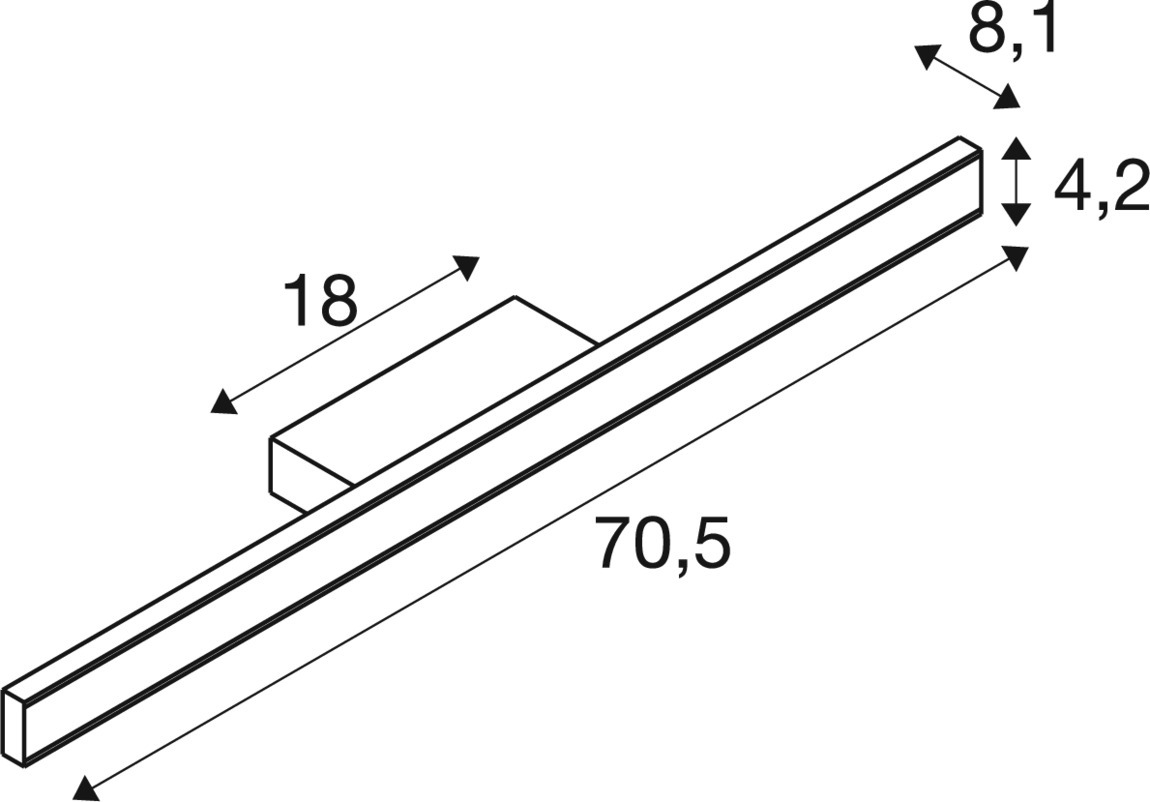 ONE LINEAR 70 Vägglampa, UPP/NED, 2700/3000 K, FAS, svart - SLV | Bellalite