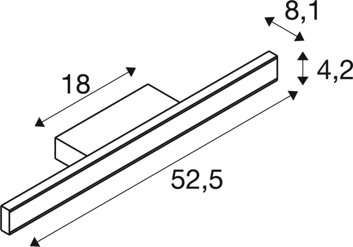 ONE LINEAR 50 Vägglampa, UPP/NED, 2700/3000 K, FAS, mässing - SLV | Bellalite
