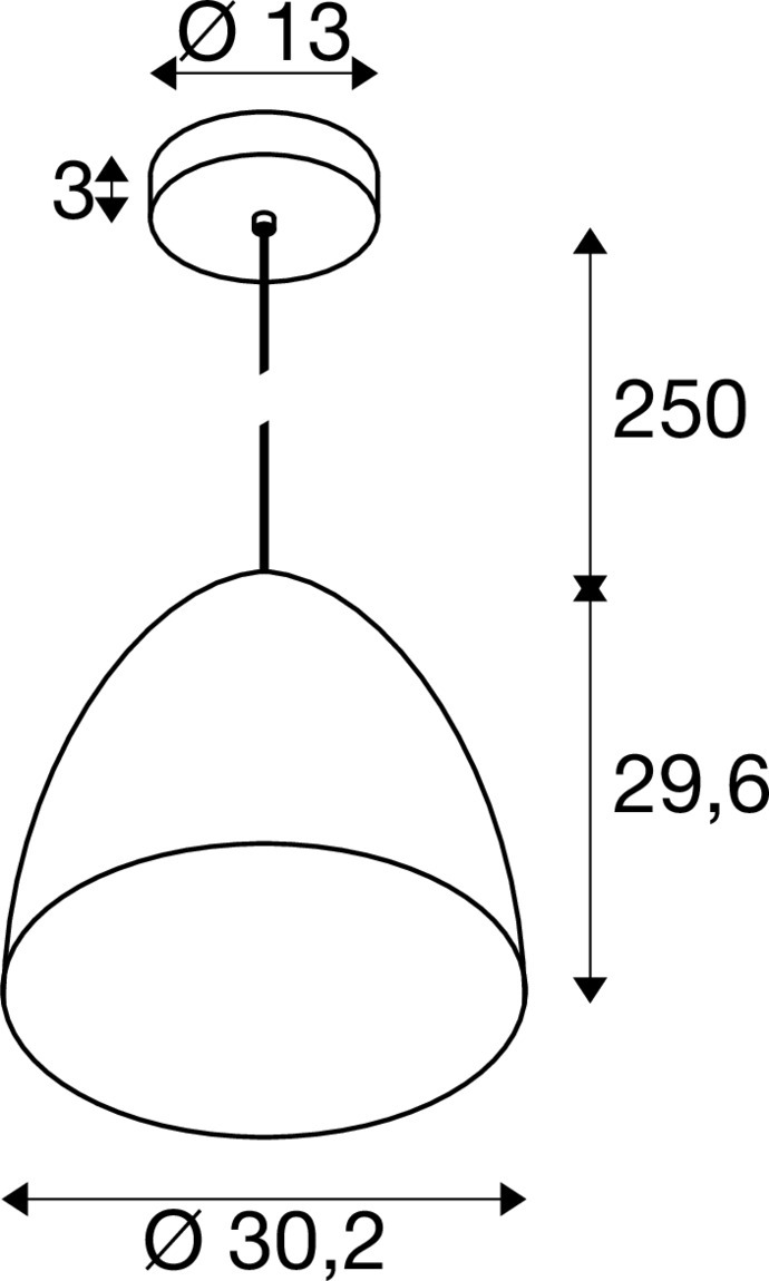 PARA CONE 30 Hängande lampa, Pendellängd 250 cm, E27, 1x max. 6 - SLV | Bellalite