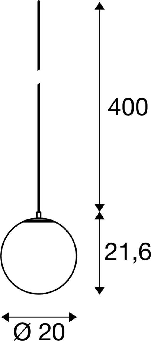 SUN 20 Hängande lampa, E27, öppet kabelände, 1x max. 40 W - SLV | Bellalite