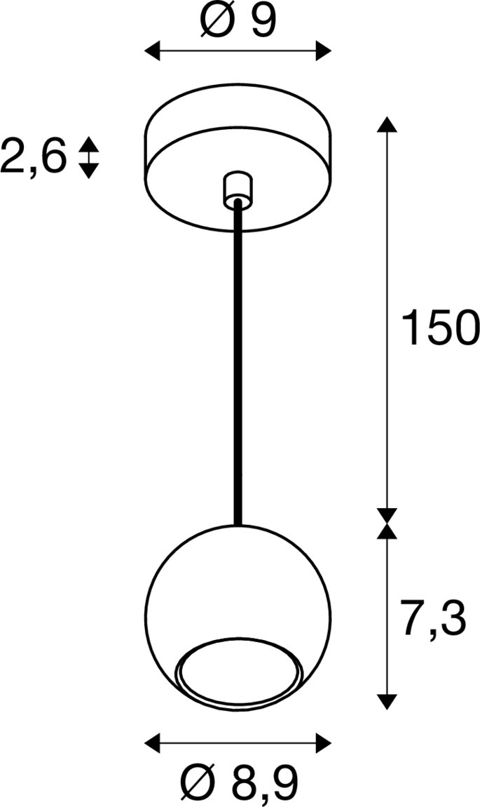 LIGHT EYE® 90 Hängande lampa, GU10, Pendellängd 150 cm, 1x max.  - SLV | Bellalite