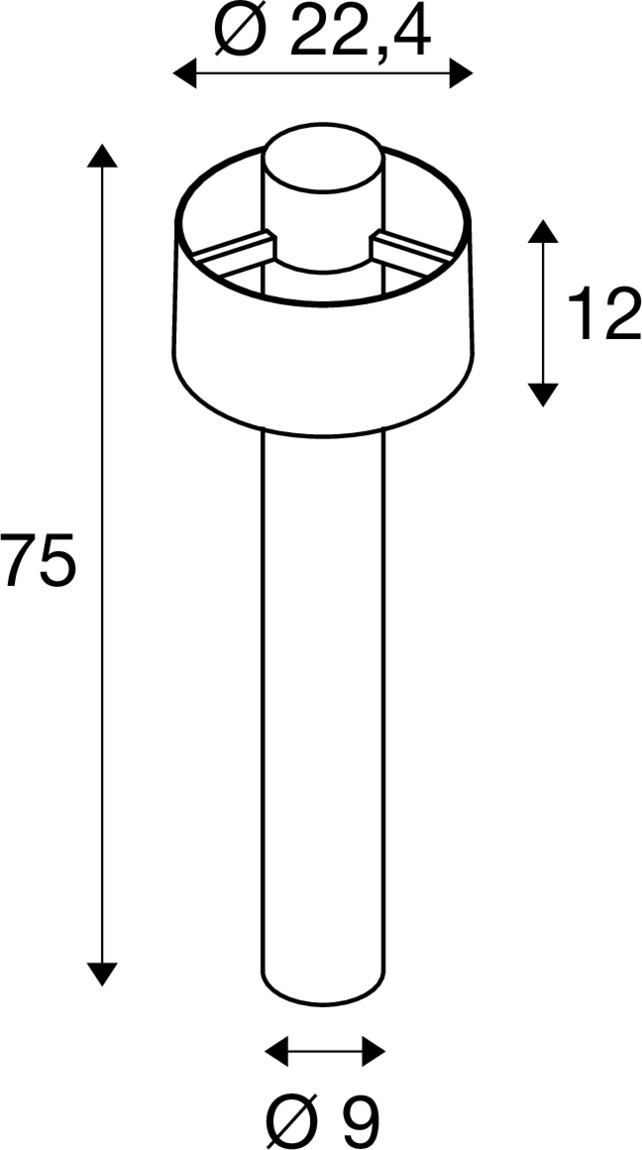 PHOTONI CYL POLE 75 Golvlampa, E27, 1x max. 13 W, svart - SLV | Bellalite