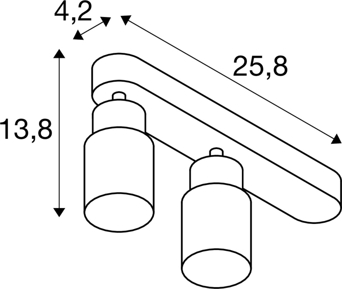 PURI 2.0 Tube vägg- och takmonterad armatur, asymmetrisk, 2 x ma - SLV | Bellalite