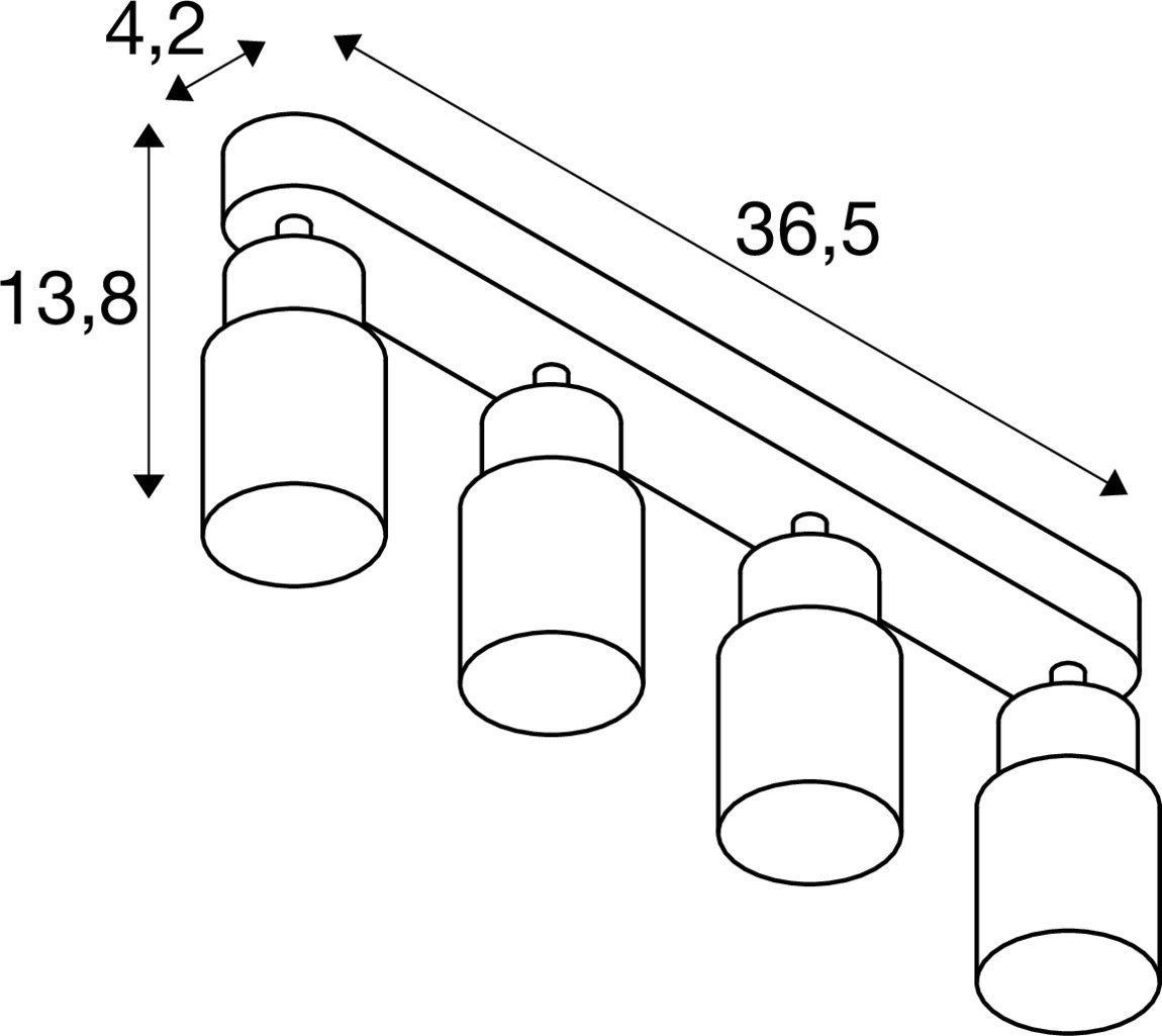 PURI 2.0 Tube Vägg- och takmonterad armatur, lång, 4 x max. 6 W  - SLV | Bellalite