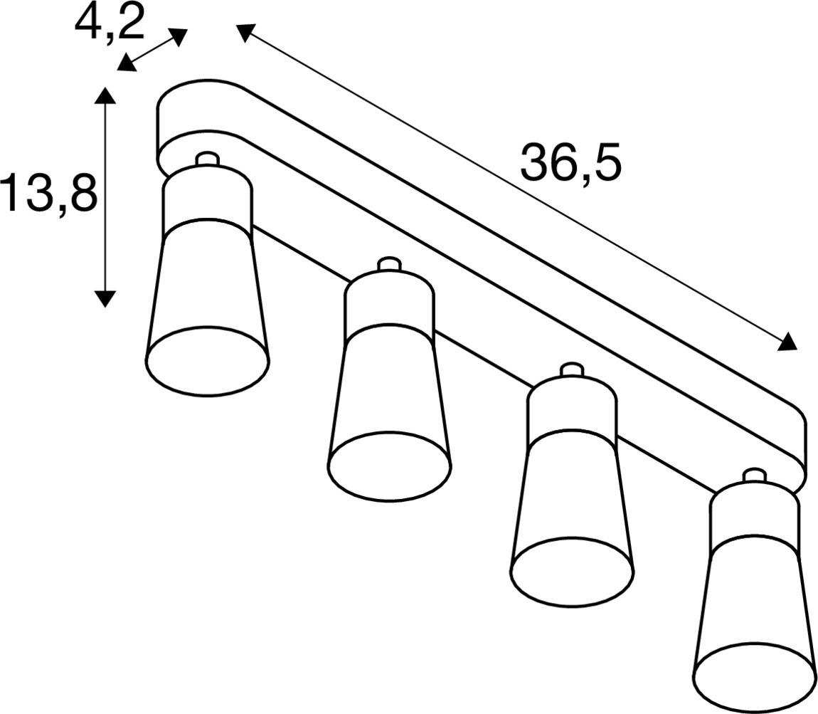 PURI 2.0 Cone Vägg- och takmonterad armatur, long, 4 x max. 6 W  - SLV | Bellalite